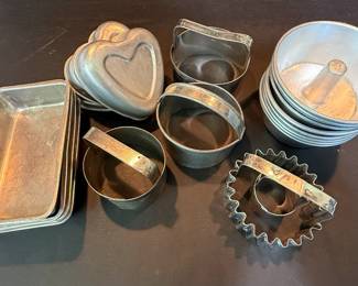 Vintage Aluminum Heart & Card Suit Cookie Cutters and Molds