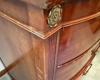 Hepplewhite Style Mahogany Serpentine Dresser