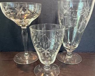 Libbey Candlelight Etched Star Stemware Style