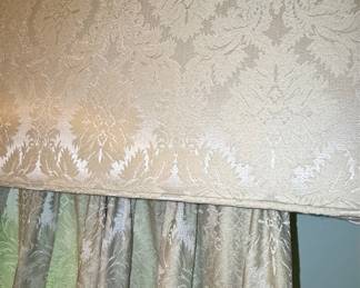 Damask Jacquard Drapery and Valance Set