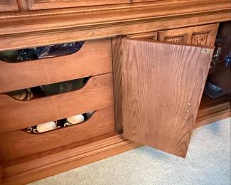 Vintage Oak China Cabinet Hutch