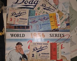 1956 Dodgers Yankees World Series Official Program and Tickets 