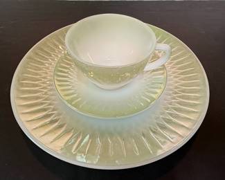 Federal Glass Moonglow Iridescent Cup and Saucer