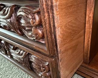 Mediterranean Style Carved Oak Coffee Table
