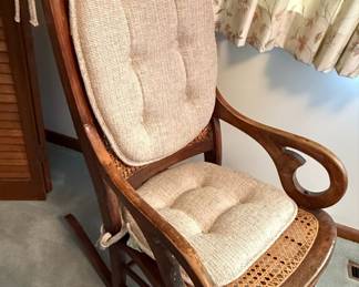 Victorian Style Cane Seat Rocking Chair