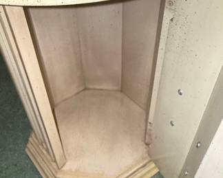 Hexagonal Pedestal Cabinet End Table Style