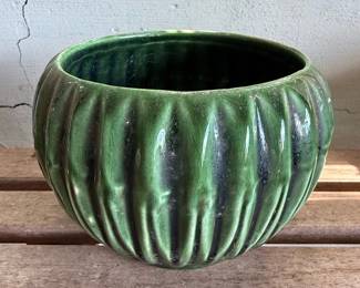 McCoy Ribbed Green Ceramic Planter Style