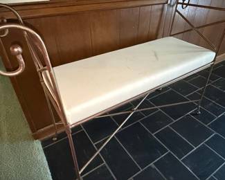 Regency Style Wrought Iron Entryway Bench