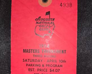 1954 Masters Tournament Ticket