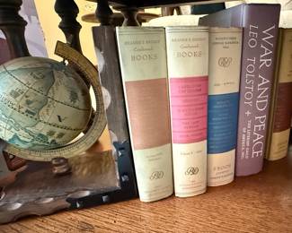 Vintage Reader's Digest Condensed Book Lot with Globe Bookends