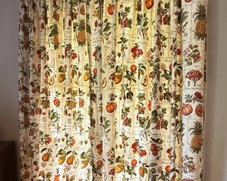 Botanical Fruit Print Curtain Panels
