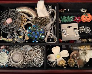 Vintage Costume Jewelry Collection in Case