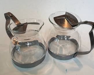 Vintage Ekco Glass & Metal Creamer/Sugar Set