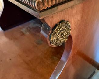 Traditional Style Nightstand with Rosette Detail