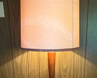 Mid-Century Walnut & Brass Table Lamp