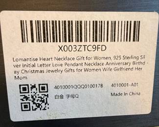Lomantise Sterling Silver Heart Initial Necklace