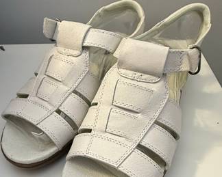 Dr. Scholl's White Leather Fisherman Sandals