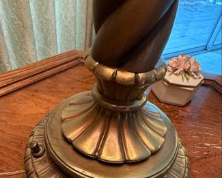 Stiffel Style Brass Twisted Column Table Lamp