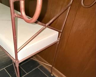 Regency Style Wrought Iron Entryway Bench