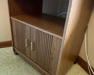Slatted Door Microwave Cart Style