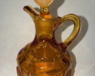 Fostoria Amber Coin Glass Cruet with Stopper