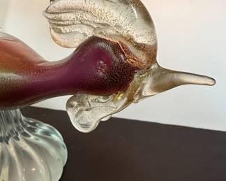 Salviati Style Murano Glass Bird Sculpture