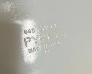 Pyrex Golden Scroll Sage Green Casserole w/ Cradle