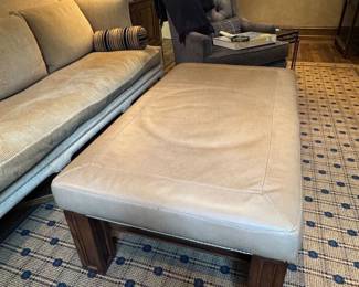 Leather Ottoman, 56" W x 31" D x 19" H