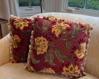 Tapestry Pilows, Pair, 18" Sq