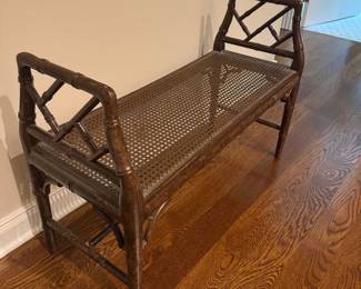 McGuire Faux Bamboo Bench,  36" W x 15" D x 15" SH, 25" Max H