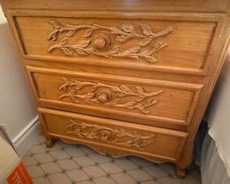 Carved Nightstand, 29 1/2" W x 20" D x 30" H