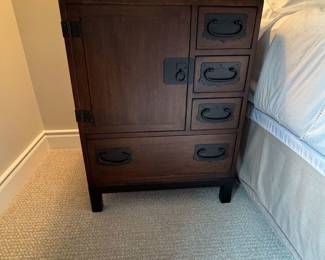 Dark Wood Nightstands, Pair, 22" W x 17" D x 29" H