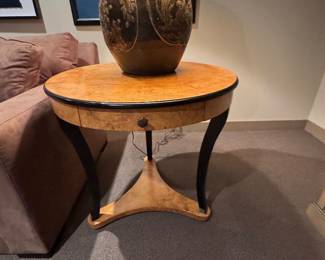 Round Birdseye Maple Accent Table 29" Dia x 28" H