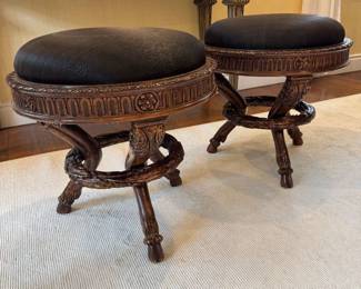Switzer Stools, Pair, 20" Dia x 20 1/2"