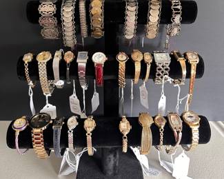Vintage ladies, watch collection; coin, souvenir bracelets