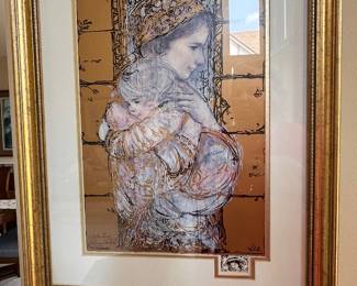 Edna Hibel framed and signed print