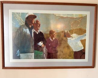 Framed print: ‘ legends – golf classics’ by BernieFuchs. Featuring Arnold Palmer, Jack, Nicholas, Tom, Watson, and Gary player.