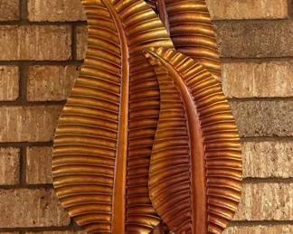Modern Metal Tropical Leaf Tabletop Sculpture