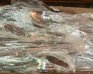 Vintage Silver-Plated Flatware Service - Rogers & Bros. Inspiration Magnolia Pattern Large Number of Pieces. Like New. Much Wrapped in Original Packing.