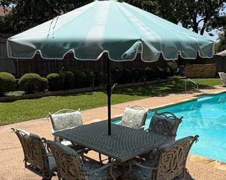 Traditional Cast Aluminum 5-Piece Patio Dining Set