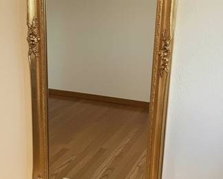 Vintage Rococo Revival Giltwood Console Table and Mirror Set with Marble Top