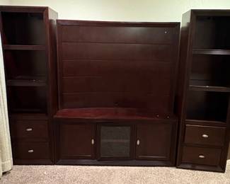 Liberty Furniture 940-ENT Entertainment Center Wall Unit in Merlot Finish