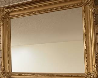 Ornate Hollywood Regency Style Gold Gilt Mirror
