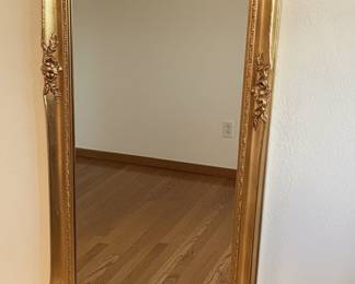 Vintage Rococo Revival Giltwood Console Table and Mirror Set with Marble Top