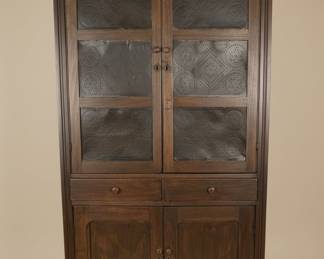 Antique Punched Tin Pie Safe Cabinet