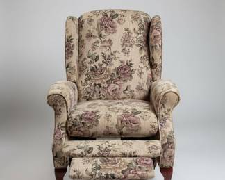 Lane Furniture Floral Upholstered Reclining Wingback Accent Chair