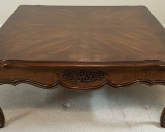 Vintage French Provincial Walnut Coffee Table 