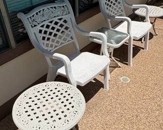 3-Piece Cast Aluminum Rose Pattern Bistro Set