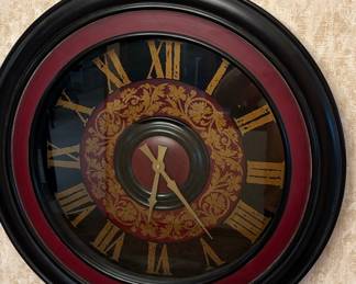 Decorative Round Wall Clock with Floral Motif