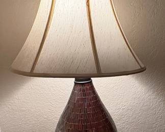 Brown Mosaic Glass Teardrop Table Lamp